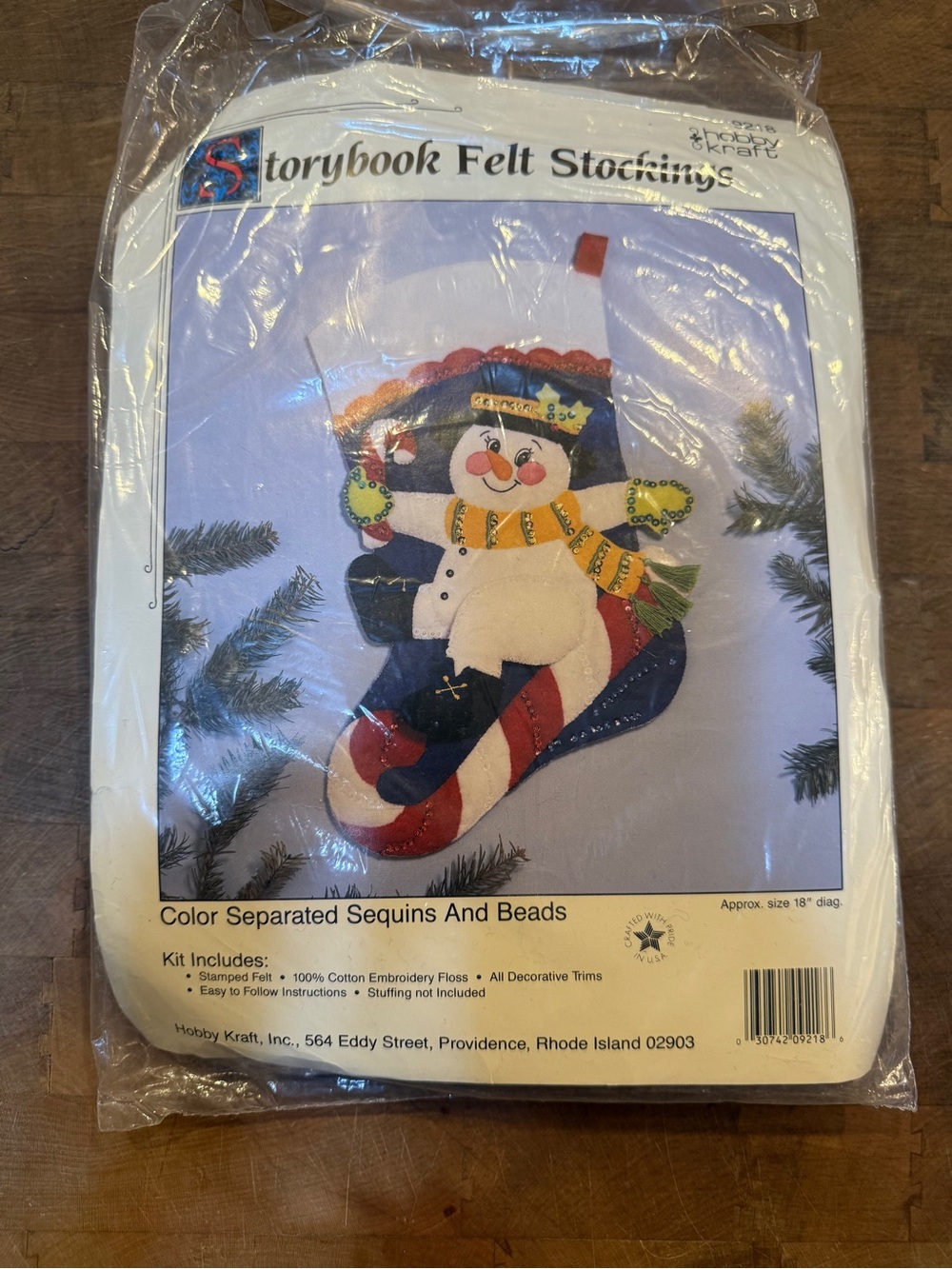 SNOWMAN Holiday Storybook Felt Stocking Making Kit Christmas Craft Project 18”